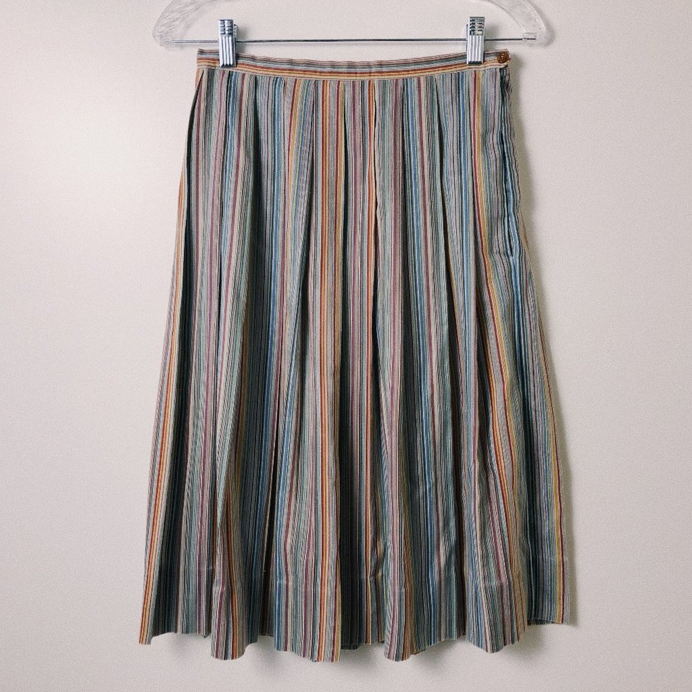 Rainbow pin stripe a-line skirt